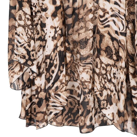 Sunny Leigh Cardigan L Womens NEW Brown Leopard Print Sheer Layer - Picture 3 of 6